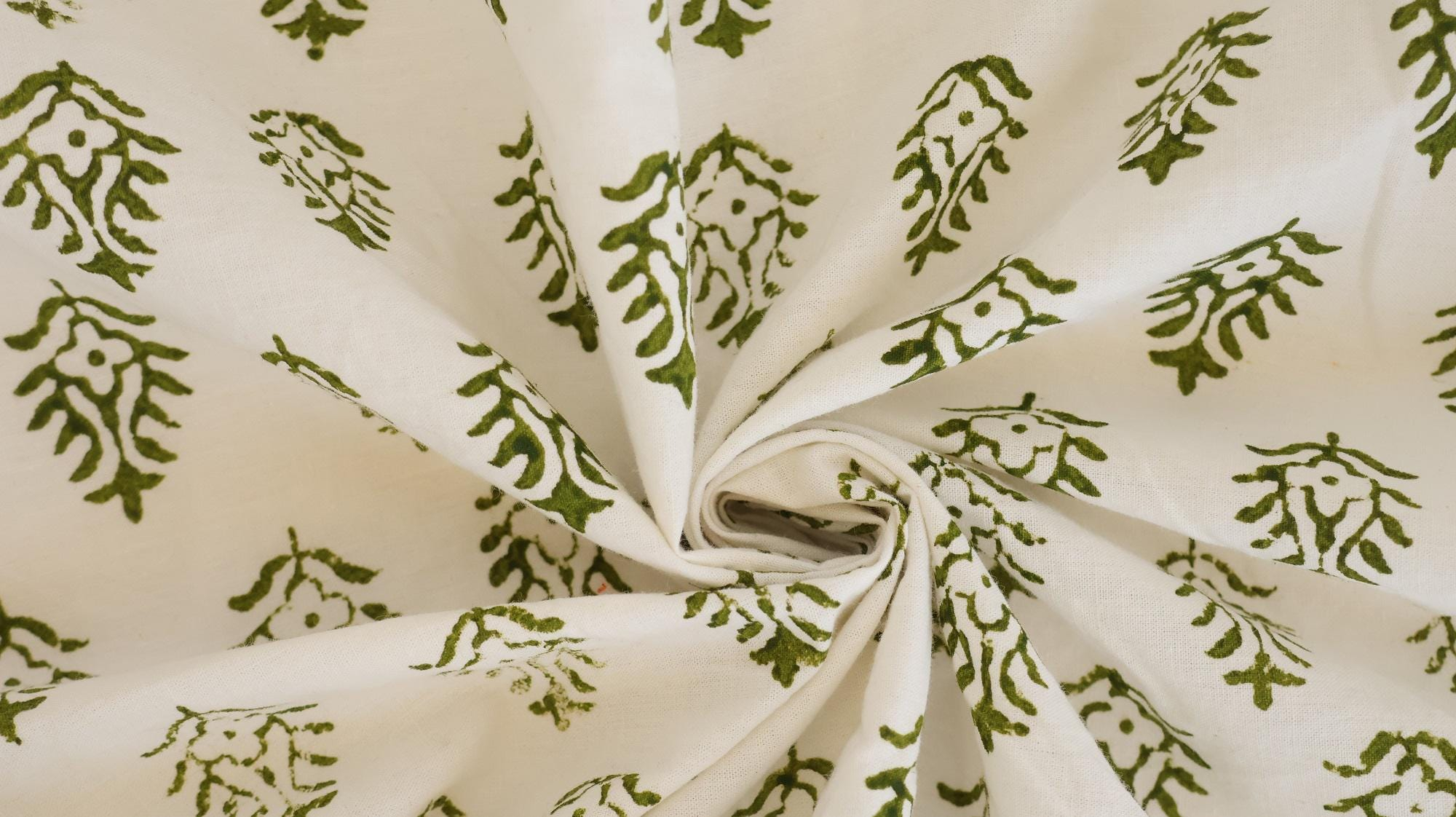 Ivory Green Botanical Black Border Bandana Scarf - Image 4