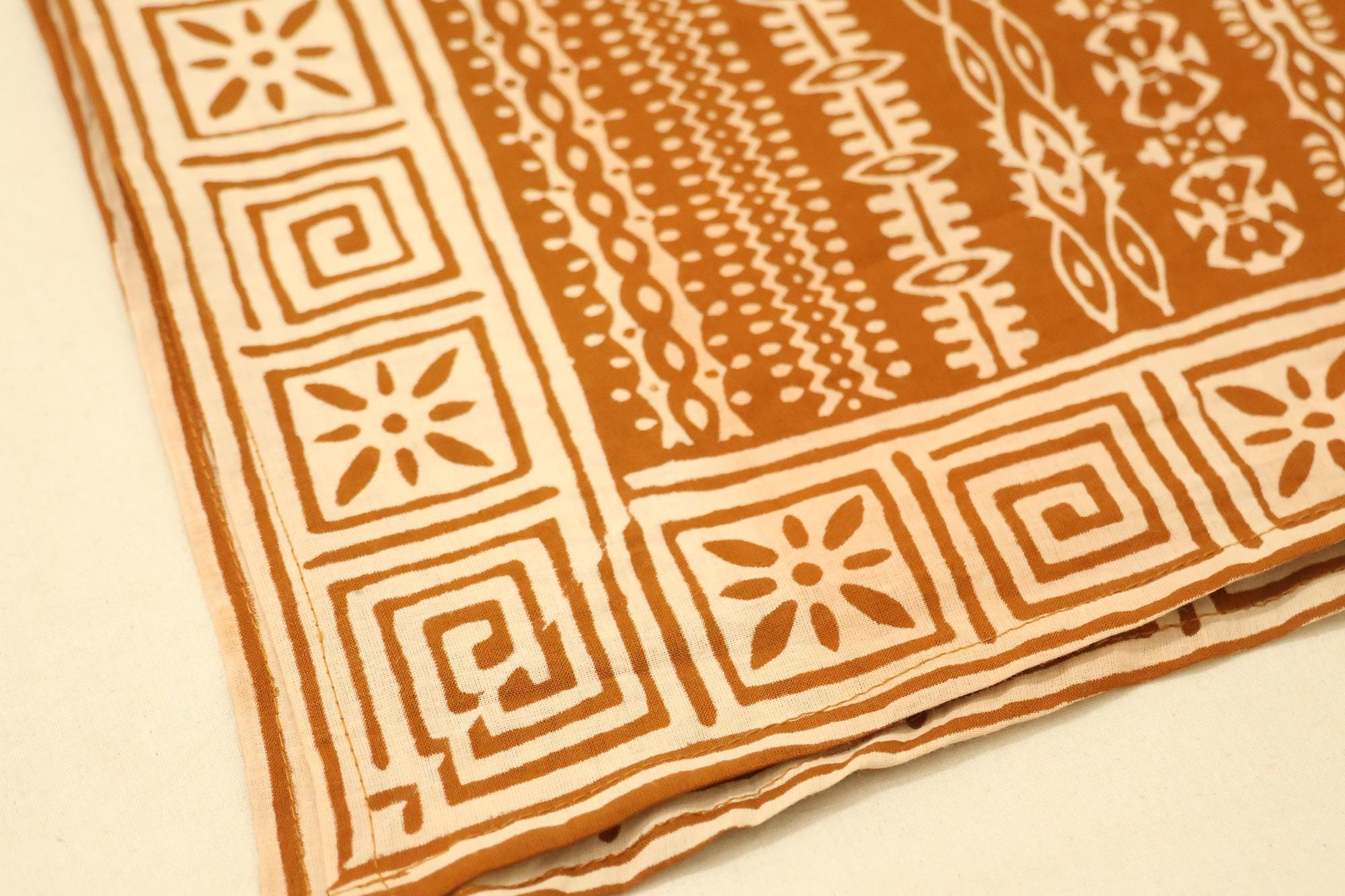 Rust Brown Geometric Tribal Print Bandana Scarf - Image 6