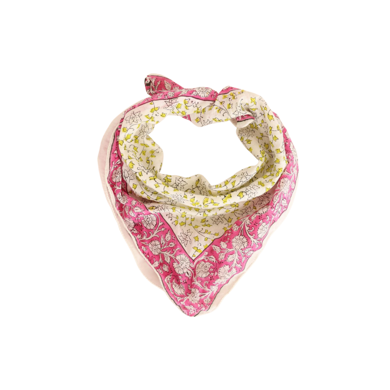 Pink Floral Vine Botanical Bandana Scarf