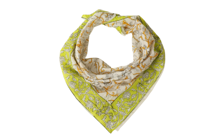 Lime Green Paisley Botanical Bandana Scarf