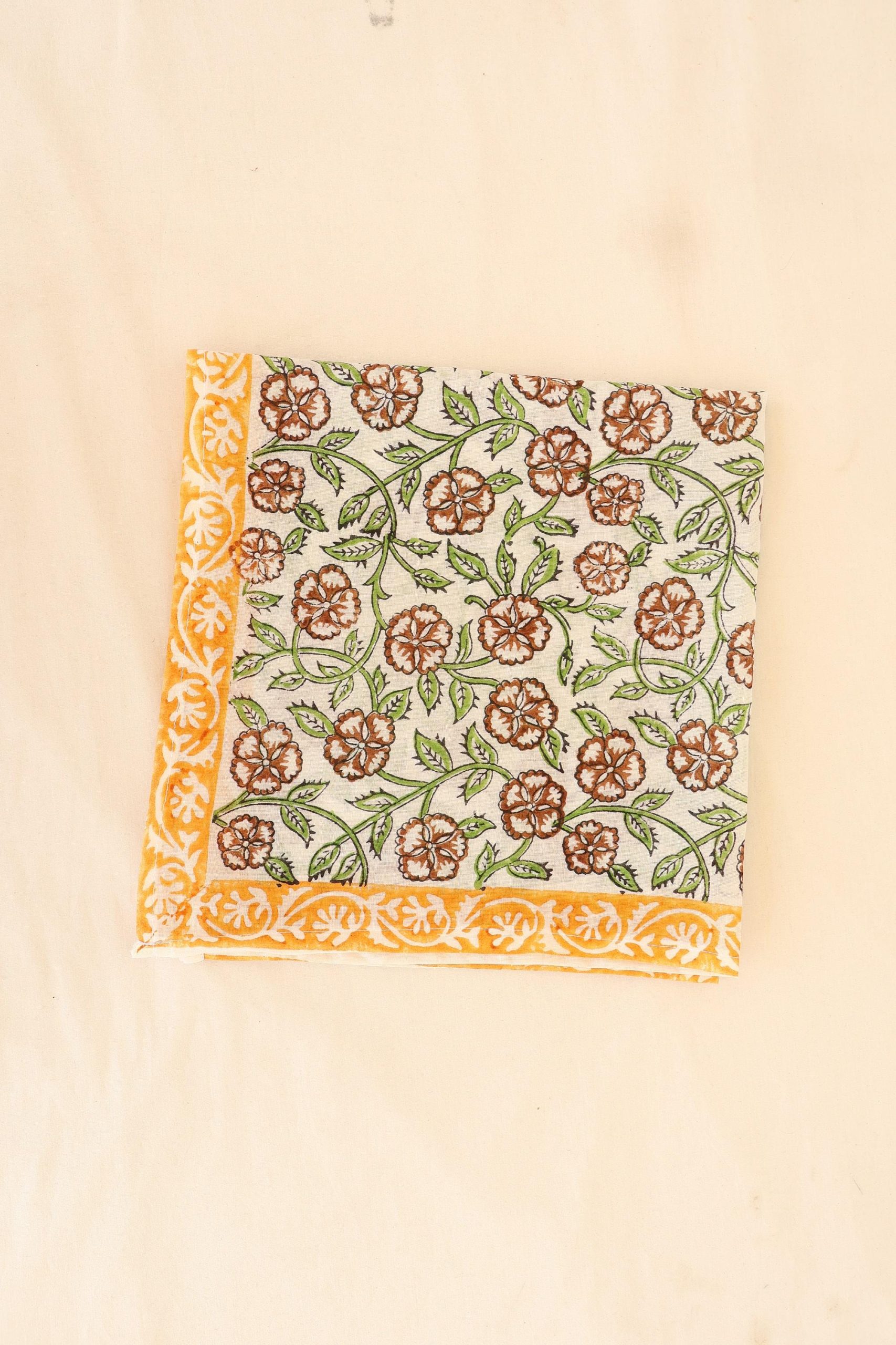 Orange Floral Vine Botanical Bandana Scarf - Image 5